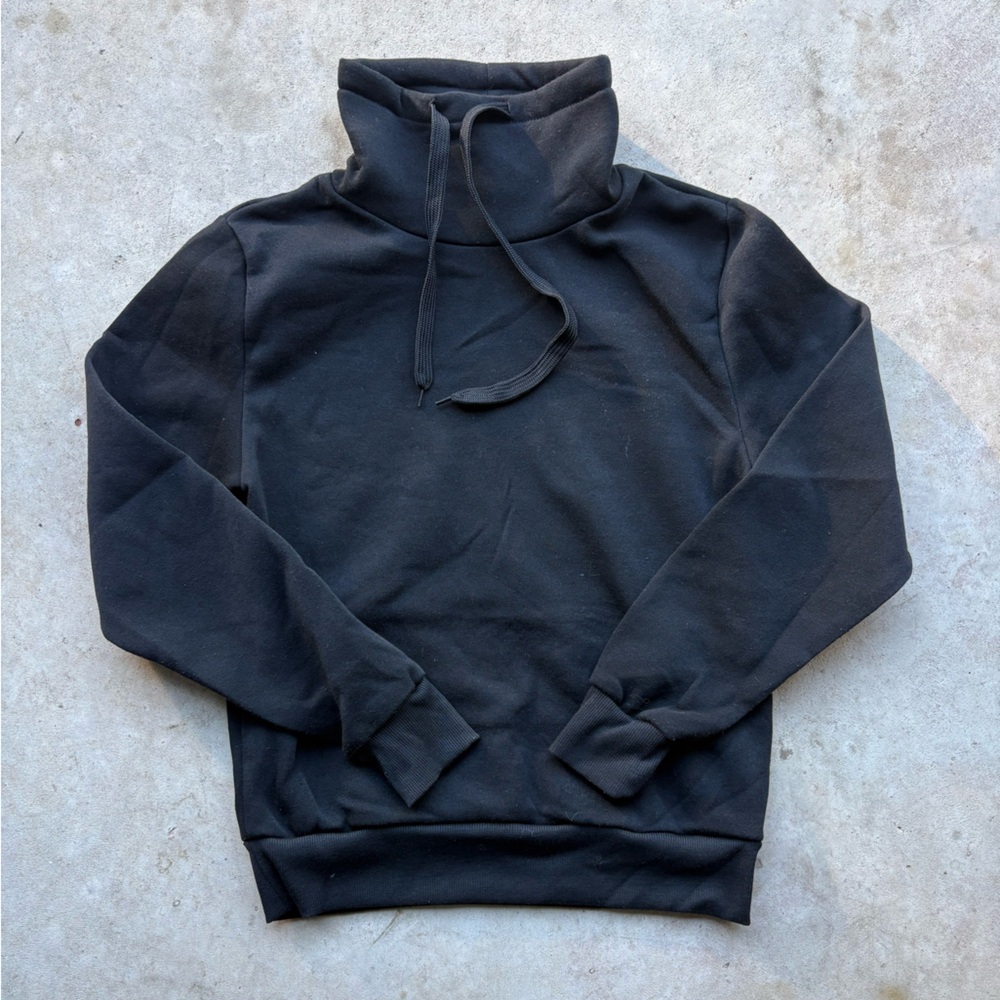 Black LoveLoveLove turtleneck hoodie